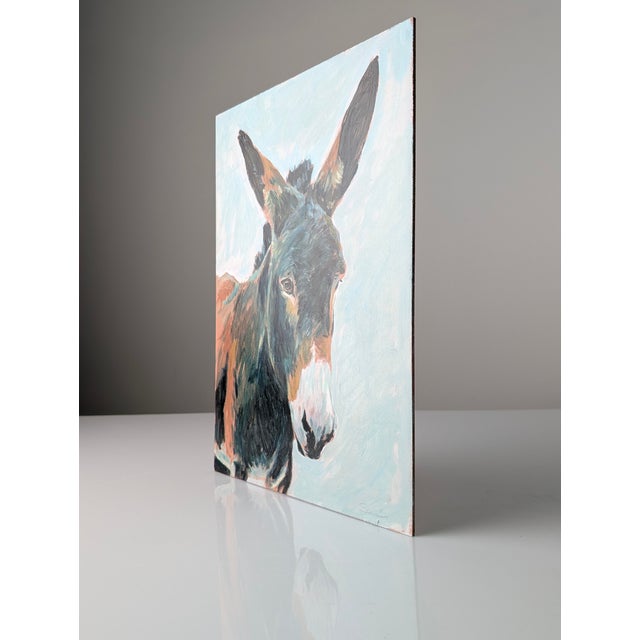 Unknown, Oil on Panel, Portrait of a Donkey, 20th Century, 1990s, Oil For Sale - Image 7 of 10