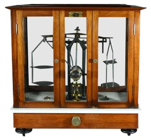 Aperiodic Precision Balance in Mahogany by A. Collot & C. Longue, 1890s