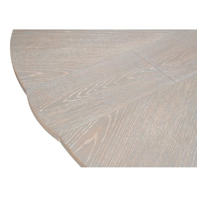 Transitional Round Dining Table, Large - Grey Oak For Sale - Image 10 of 11