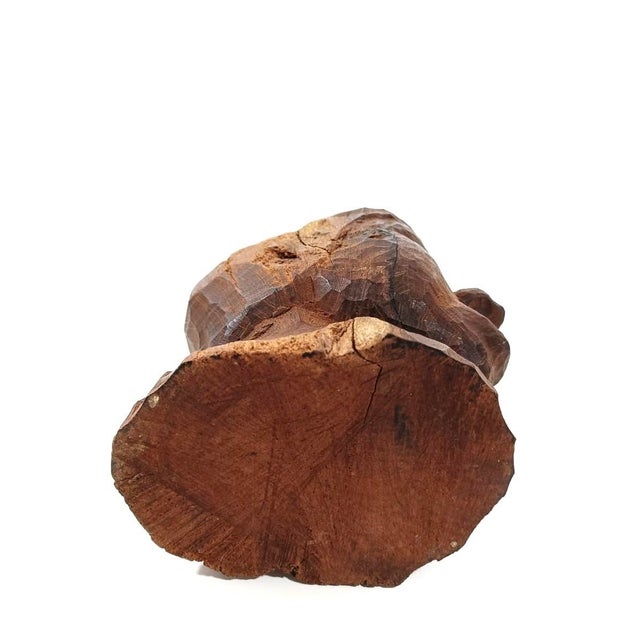 Wood Vintage Hand-Carved African Folk Art Wooden Bust – Solid Hardwood, 6.5″ Tall, 1.7 Lb For Sale - Image 7 of 7