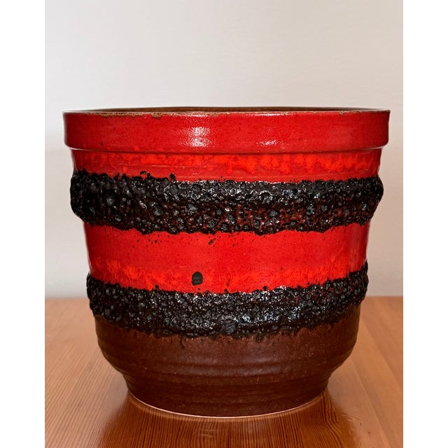 Mid-Century Modern Bay Keramik West German Fat Lava Planter For Sale - Image 3 of 5