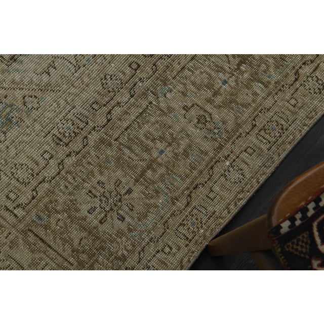 1970s Vintage Persian Handmade Wool Cotton Orange Area Rug For Sale - Image 4 of 11