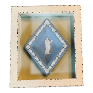 1930s Jasperware Classical Muse Dish in Custom Shadow Box Frame