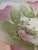 Ceramic Floral Porcelain Scalloped Bowl With Pink & Green Petal Design and Gold Gilt Trim For Sale - Image 7 of 7