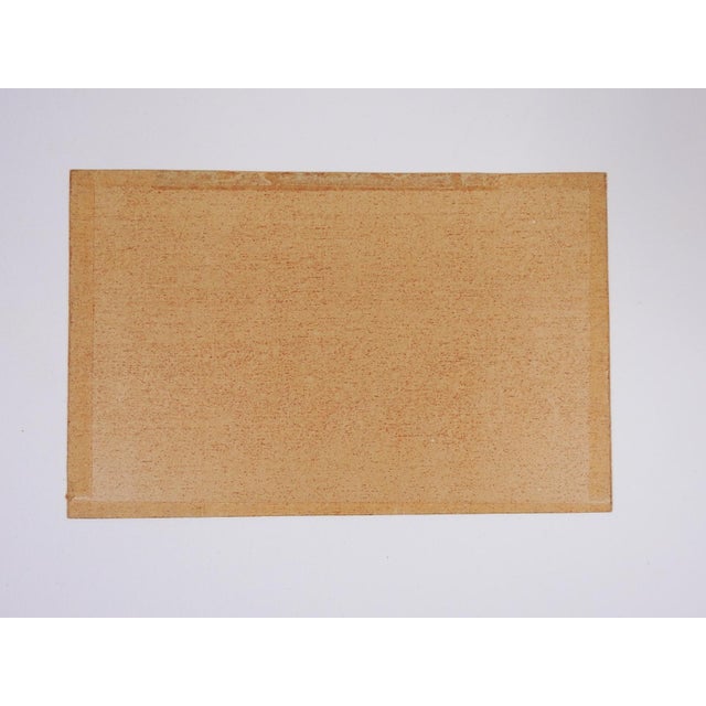 Small early 20th century Asian watercolor painting on card stock of coastal fishing village. Unsigned. Unframed, age...