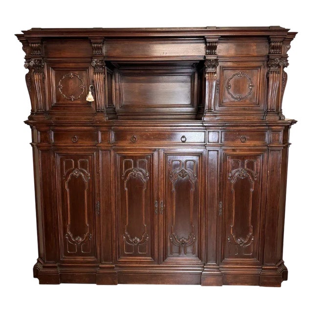 Renaissance Style Notary Cabinet in Walnut For Sale