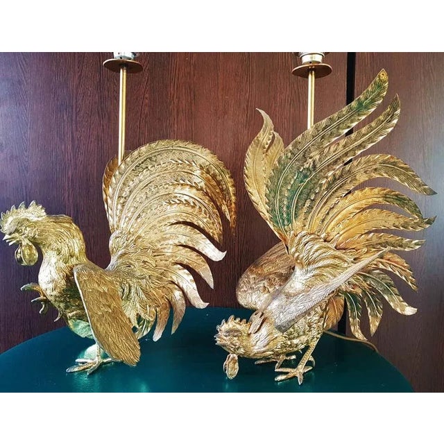 Brass Rooster Table Lamps, 1960s, Set of 2 For Sale - Image 18 of 18