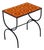 French Mid-Century Orange Ceramic Tile and Wrought Iron Side Table From Vallauris For Sale