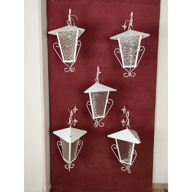Vintage Italian Wrought Iron Wall Lamps, 1970s, Set of 5 For Sale - Image 6 of 17