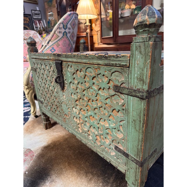 19th Century 19th Century Nomadic Afghani Wedding Chest- Heavily Carved For Sale - Image 5 of 17