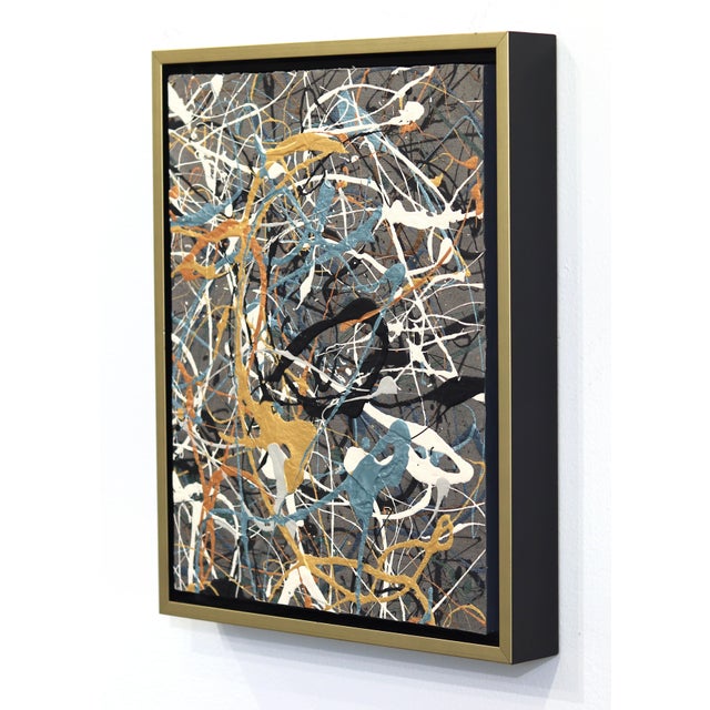 Play It Your Way 1 - Abstract Textural Painting Gold Frame Original Artwork by Marc Raphael For Sale In Los Angeles - Image 6 of 9