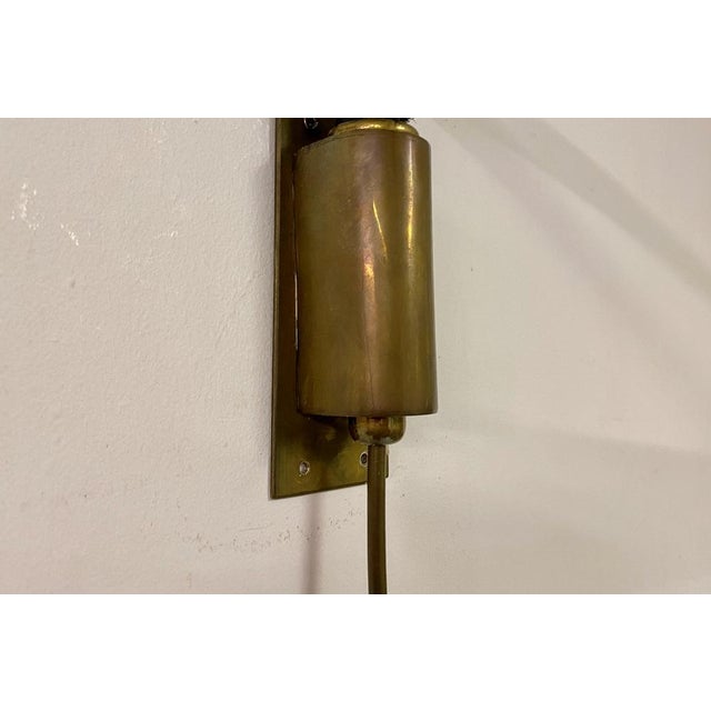 Italian Telescopic Wall Light in Brass and Leather, 1950s For Sale - Image 10 of 16