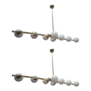 Pair of Cresta Chandeliers in the Style of Arredoluce, Italy, 1970's
