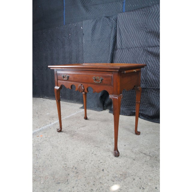 Mid Century Globe Furniture Colony Queen Anne Style Mahogany Tea Tray Table For Sale - Image 11 of 13
