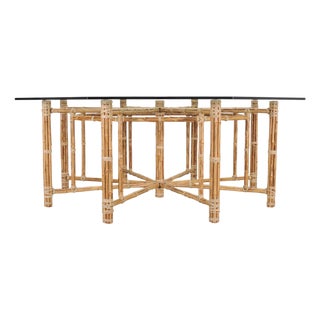 McGuire Organic Modern Octagonal Blonde Bamboo Dining Table For Sale