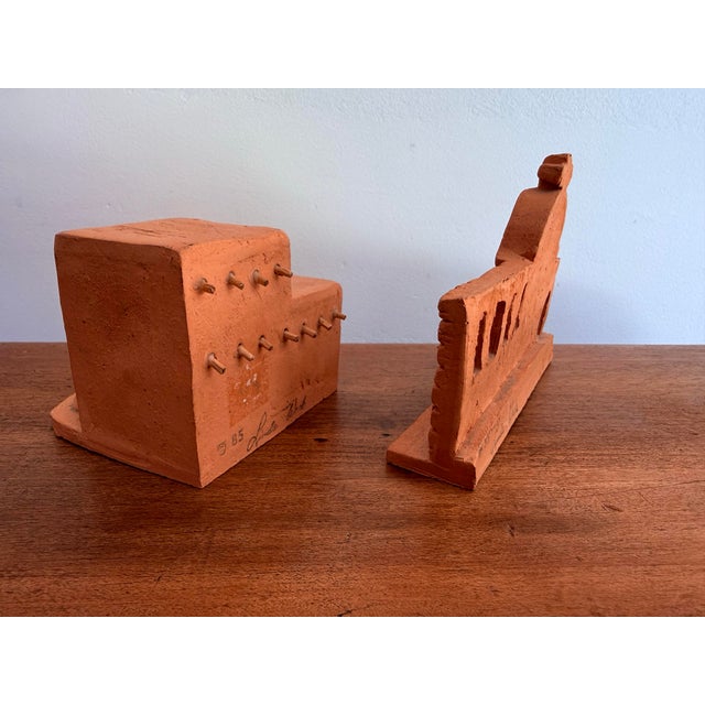 Mid 20th Century Miniature Southwestern Terracotta Adobe Structures, a Pair For Sale - Image 11 of 12