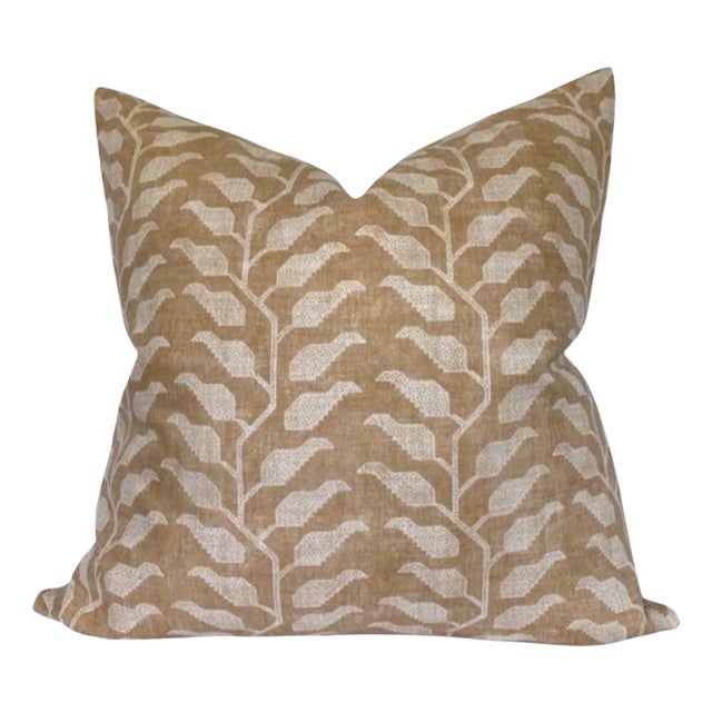 Folio Ochre Floral Pillow Cover, 20x20 Pillow For Sale