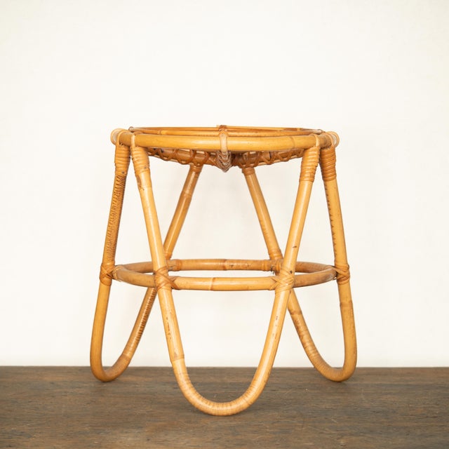Italian Bamboo Stool, 1950s For Sale - Image 4 of 13