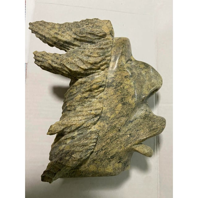 Mid 20th Century Signed Sculpture Jolly Aningmiuq Carved Stone Hunter For Sale In Cleveland - Image 6 of 8