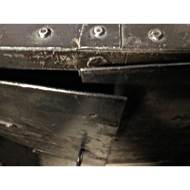 Two Door Industrial Riveted Steel Automotive Locking Tool Cabinet, Circa 1900 For Sale - Image 11 of 13