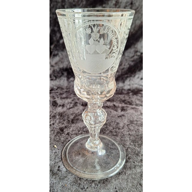 Baroque German Wedding Goblet in Cut Glass, 1750 For Sale - Image 12 of 12