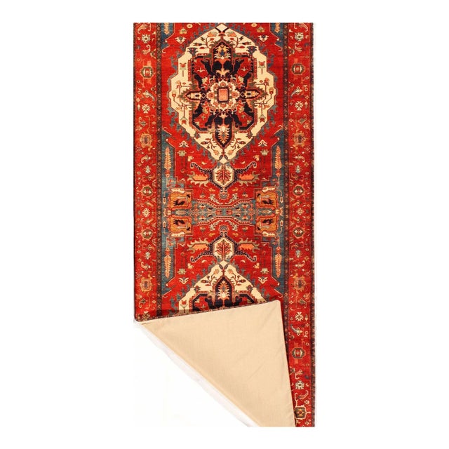 Traditional 1970s Heriz Design Velvet Tablecloth For Sale - Image 3 of 4