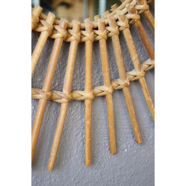 Large Rattan Sunburst Mirror, 1960s For Sale - Image 4 of 6