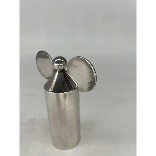 Modern Haussmann Swid Powell "Mickey Mouse" Silver Plated Pepper Mill Grinder C. 1987 For Sale - Image 3 of 5