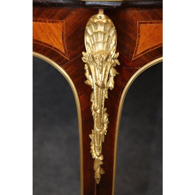 Late 19th C French Louis XV Style Marble Top Bronze End Table by Sormani For Sale - Image 10 of 11