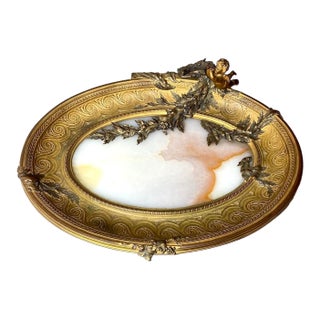 19th C French Bronze Alabaster Classical Tray – 1 Pc For Sale