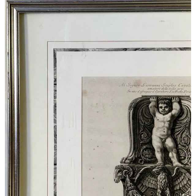Renaissance Framed Etching of Ornamental Candelabrum Base by Giovanni Piranesi For Sale - Image 3 of 11