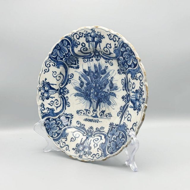 Antique Dutch Delft Charger, 1700s For Sale - Image 6 of 8