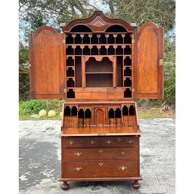 Mid 20th Century Mid 20th Century Vintage Regency Mahogany Secretary Desk For Sale - Image 5 of 7
