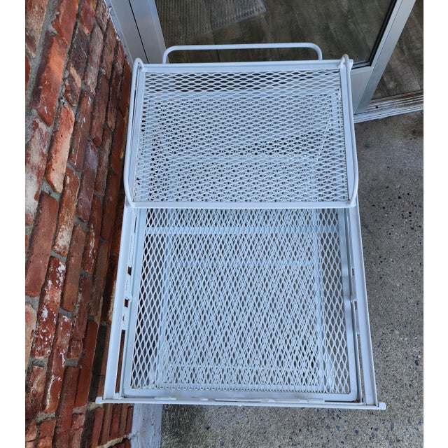 Vintage Faux Bamboo Greek Key Patio Bar Cart For Sale - Image 12 of 13