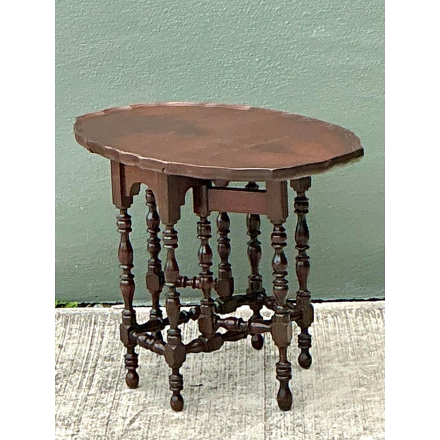 Mid 20th Century Vintage English Gate Leg Side Table For Sale - Image 5 of 12