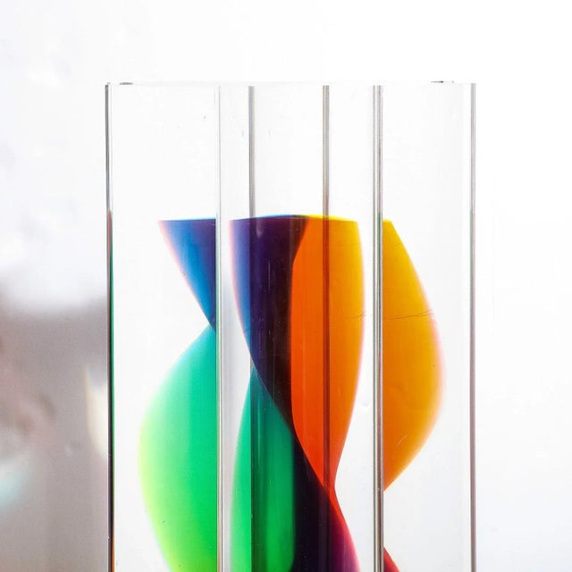 Modern Modernist Sculpture 'Dodecagonal Helicoid' in Caste Acrylic by Norman Mercer For Sale - Image 3 of 12