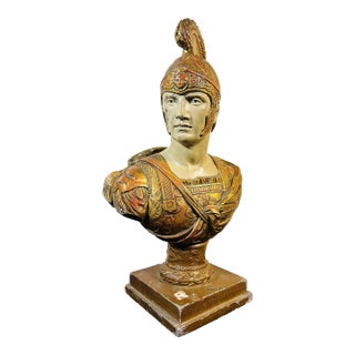 Vintage Bust Sculpture of a Roman Centurion For Sale