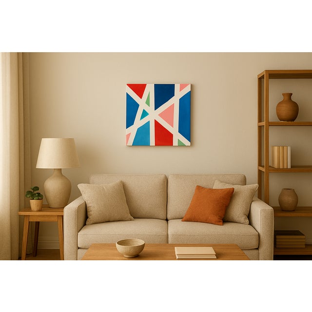 Blue Colours of Life Abstract Modern Acrylic Painting by Shabs Beigh For Sale - Image 8 of 8