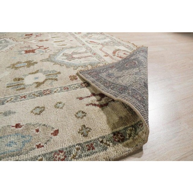 2020s 9x12 Ivory Hand-Knotted Wool Abstract Palmettes Classic Traditional Carpet Rug For Sale - Image 5 of 9