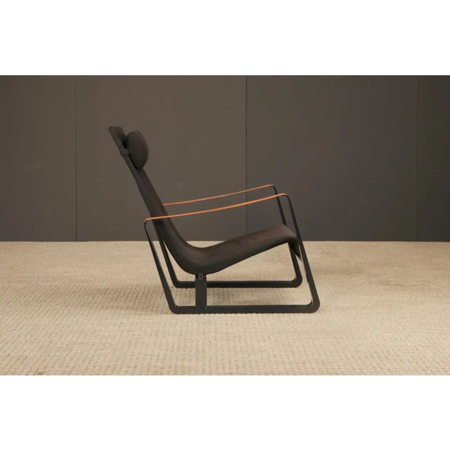 'Cité' Leather and Steel Lounge Chair by Jean Prouvé for Vitra, Signed For Sale - Image 9 of 16