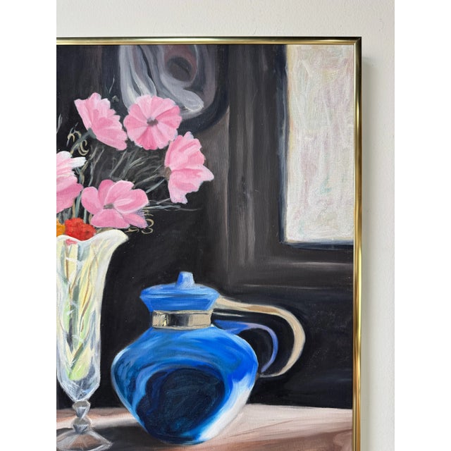 Vintage Eric Lewis Still Life Oil on Canvas Painting For Sale In Miami - Image 6 of 10