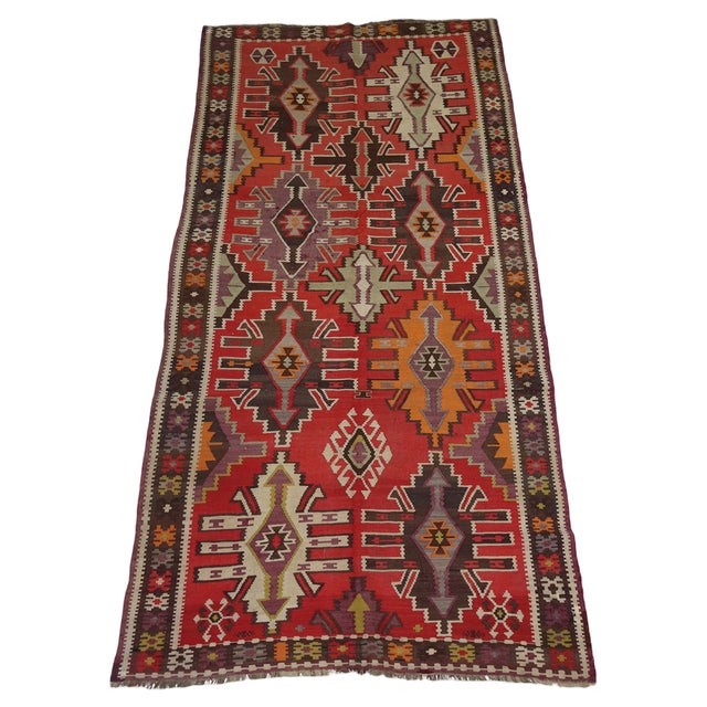 Caucasian Kilim Rug, 1920s For Sale