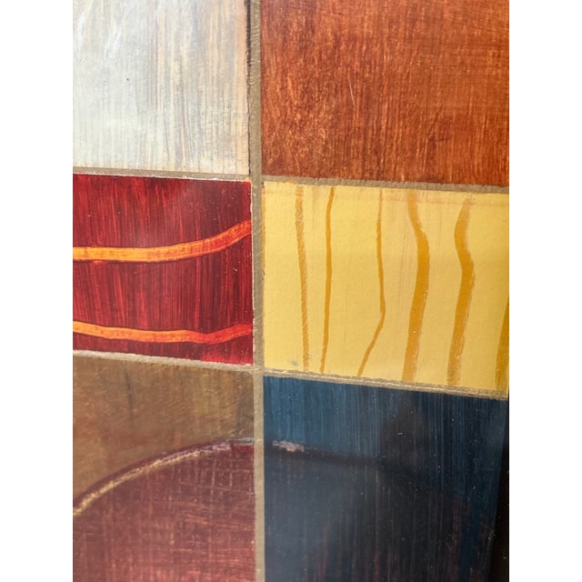 Mid 20th Century Modernist Multicolor Geometric Framed Print, Signed For Sale - Image 4 of 12
