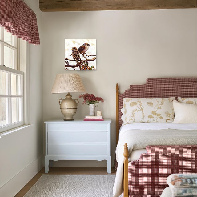 Textile Seeing the Forest - Abstract Nature Birds Still Life Oil Panting on Canvas Original Artwork by Michelle Fillmore For Sale - Image 7 of 9