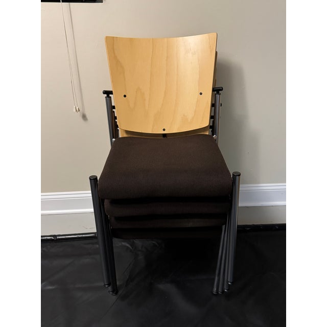 Vintage Kusch+Co Mid Century/Post Modern Stacking Chairs Set of 4 For Sale - Image 9 of 17