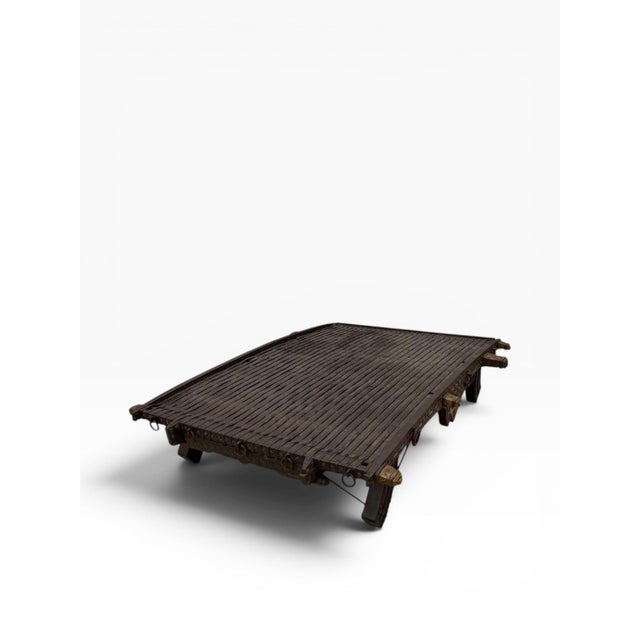 Indian 1900s Artisanal Bullock Cart Coffee Table For Sale - Image 3 of 9