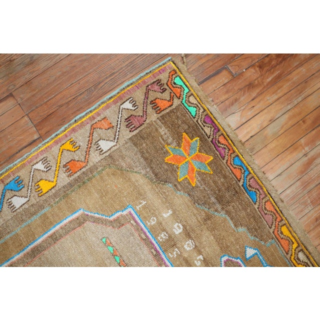 Late 20th Century Funky Turkish Kars Rug - 5'1" x 11'4" For Sale - Image 10 of 10