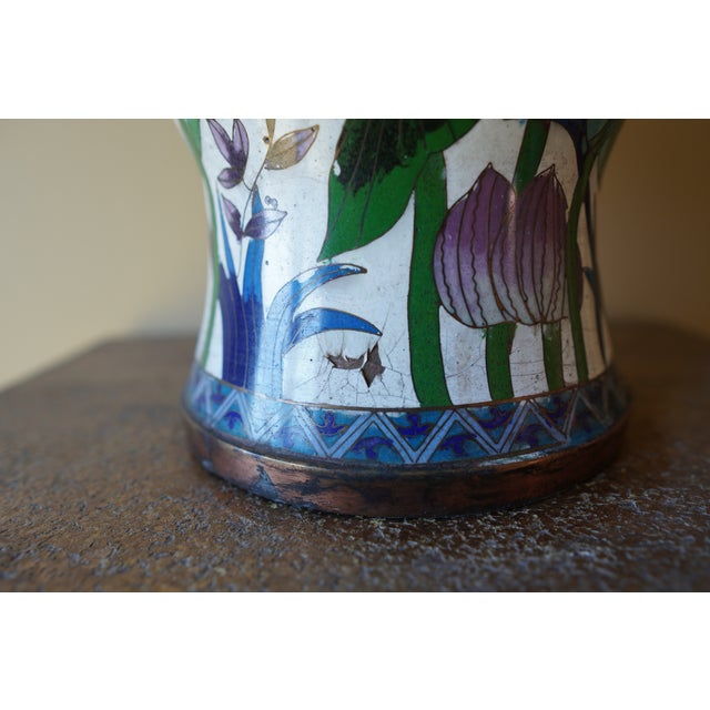 Vintage Porcelain Flower Tall Vase For Sale - Image 13 of 13