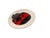 This striking vintage decorative ceramic plate features a bold, avant-garde interpretation of a ladybug or beetle, making...
