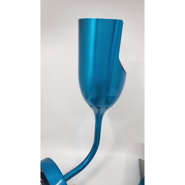 Tsé Tsé Adjustable Wall Lights in French Blue Aluminum, Set of 2 For Sale - Image 4 of 13